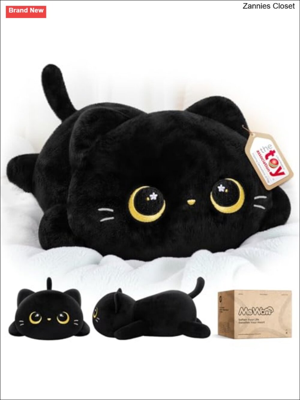 Cat Plush Pillow Squishy Huggable Stuffed Animal 13 in